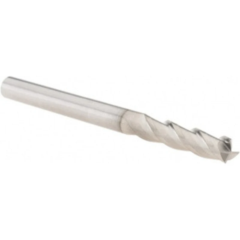 KYOCERA SGS 1/4, 1 LOC, 1/4 Shank Diam, 3 OAL, 3 Flute, Solid Carbide Square End Mill Single End, TiB2 Finish, Spiral...